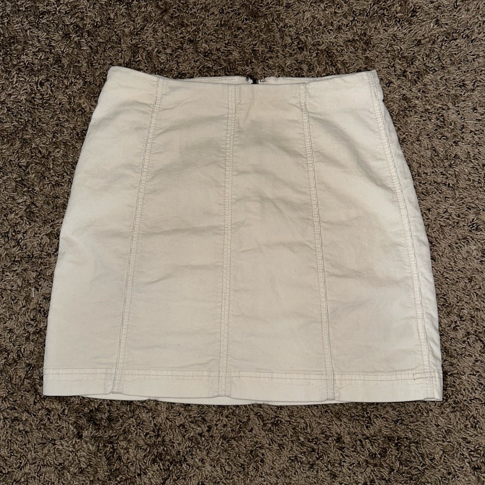 Free People White Velvet Short Skirt.